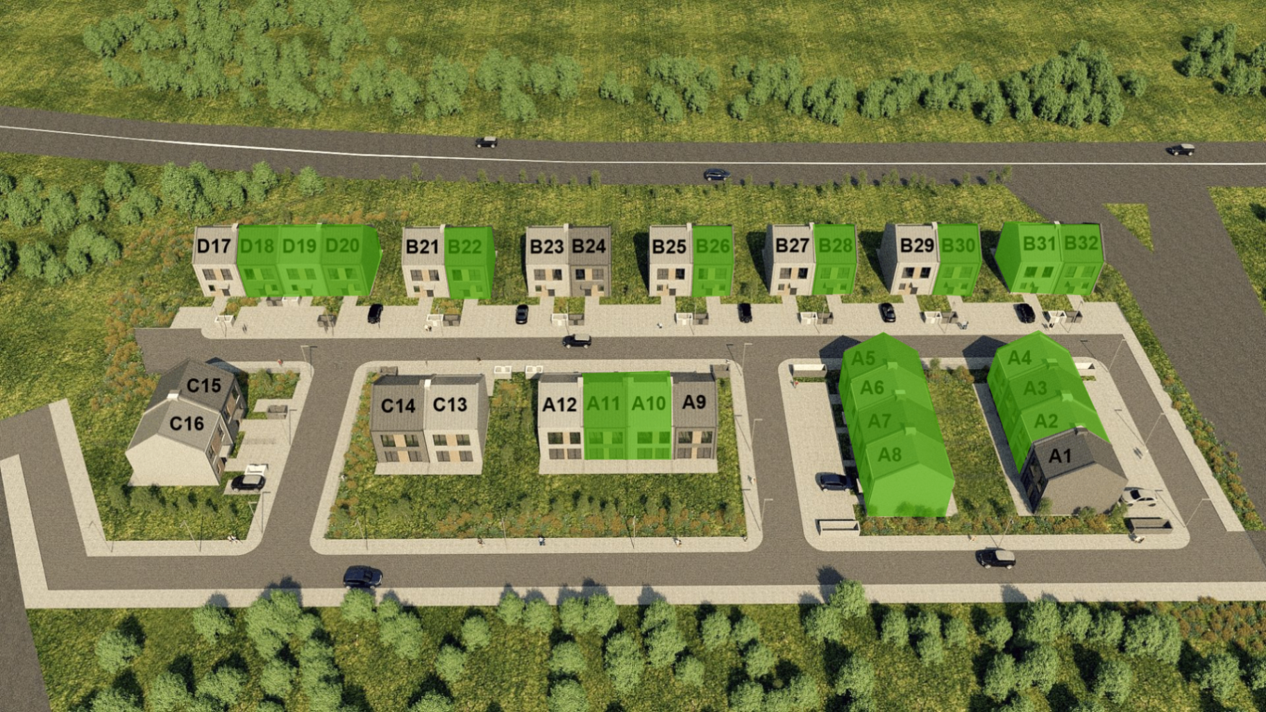 Plan inwestycji Zielone Wzgórza — dostępność domów